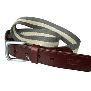 Vineyard Vines Canvas leather belt size 34